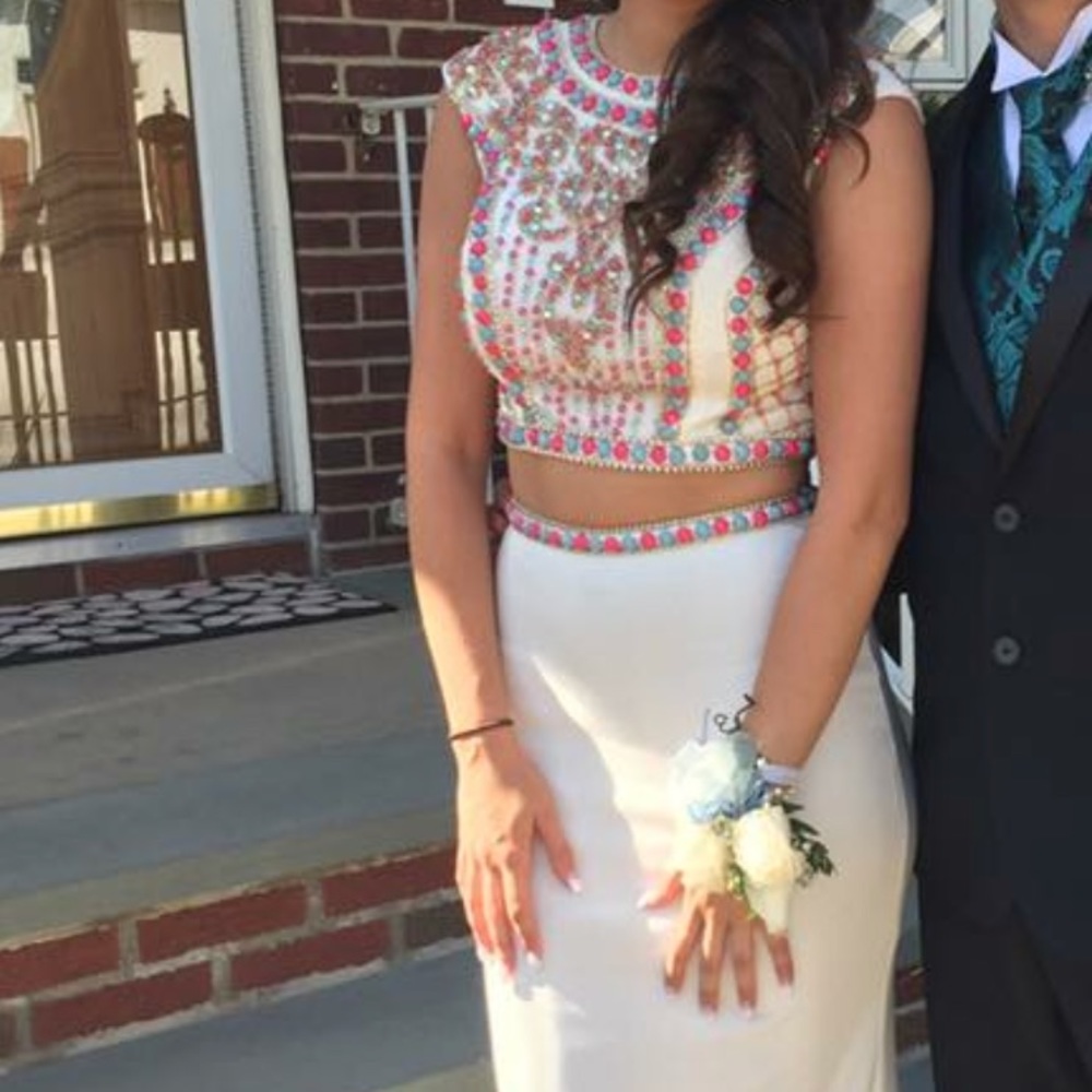 Two piece PROM dress beaded top.